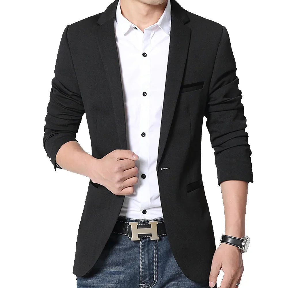 Brand Men's Casual Blazer 2025 Autumn New Fashion Slim Business Suit Coat Gentleman High-quality Men's Clothing Homme M~5XL