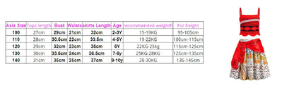 Moana Dress Kids Girls Children Cosplay Princess Birthday Carnival Party Costume with Necklace Flower Set Summer