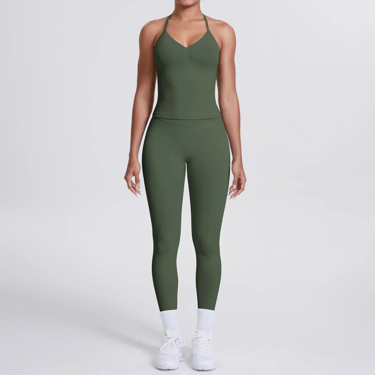 2 Piece Yoga Clothes Women Tracksuit Athletic Wear Pilates Fitness Suit Gym Workout Push Up Clothes Sports Bra Leggings Suit
