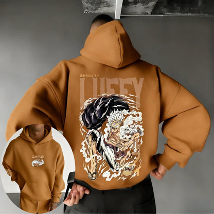 One Piece Men's Hoodie Sweatshirt Monkey D. Luffy Japan Anime Spring Autumn and Winter Boys Long-sleeved Parent-child Outfit