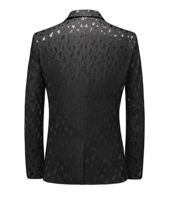 Classic Black Jacquard Suit Male Business Casual Coat Fashion Men Wedding Party Tuxedo Dress Blazers Slim Fit Tops