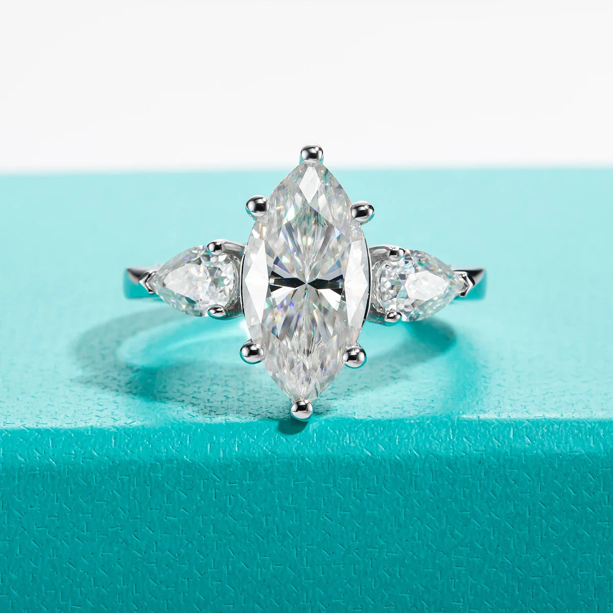 4cttw Marquise Cut D Color Moissanite Diamond Engagement 925 Sterling Silver Rings For Women Jewelry Wholesale