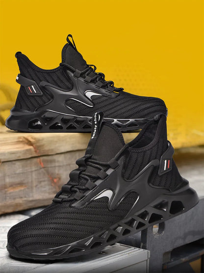 Safety Shoes for Men Women Lightweight Work Shoes Breathable Slip Resistant Construction High top Steel Toe Boots