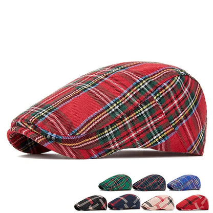 Colorful Plaid Forward-Caps for Men and Women Fashionable Baseball Caps Berets British Newsboy Hats Artist Hats