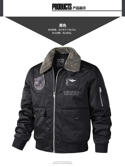 men's autumn winter thickened baseball uniform trendy coat Men's military fan jacket men MA-1 american overalls pilot jacket