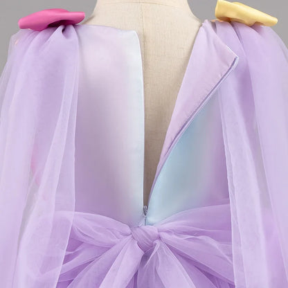 Baby Dress 0-5 Years Birthday Party Wedding Dresses For Toddler Sleeveless Butterfly Mesh Fluffy Cute Girl Princess Dress