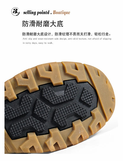 Plus Size 48 Outdoor Men Boots Winter Snow Boots for Men Training Work Boots Waterproof Slip-Resistant Keep Warm Winter Shoes