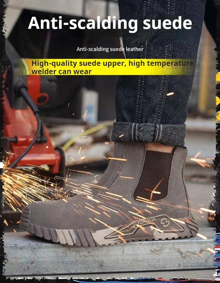 steel toe work boots for men industrial construction work protection shoes anti smash anti puncture safety shoes without laces