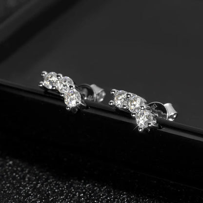 D VVS1 Full Moissanite Earrings for Women Classic Trendy Party Daily Wear GRA Certified s925 Sliver Plated 18k Earring