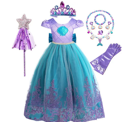 2026 Girls Birthday Mermaid Shell Dress Children Christmas Ball Gown Ariel Costume Halloween Cosplay Princess Siren Robes Dress