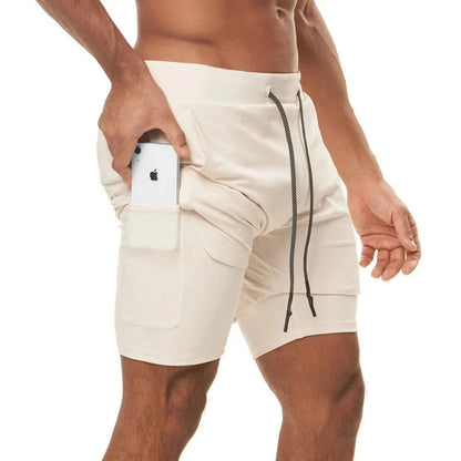Plus 5XL Men's Fitness Shorts 2 IN 1 Jogger Streetwear Shorts Gym Bodybuilding Breathable Quick Dry Running Shorts Huge Size