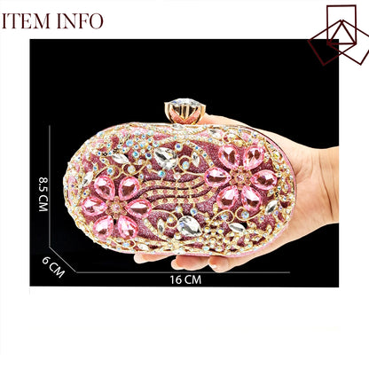 New Design Specials Italian Women Heels Shoes and Bag in Pink Color Comfortable Heels With Rhinestone for Part