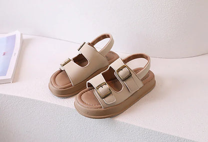 Kids Sandal 2024 New Summer Sandals for Boy Fashion Girls Thick Bottom Causal Sandals Children Beach Shoes Open-toe Hook Loop