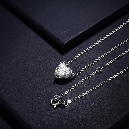 2/4/6carat Heart Cut Moissanite Pendant Necklace for Women S925 Silver D Color Solitaire Diamond Neck Chain with Certificate
