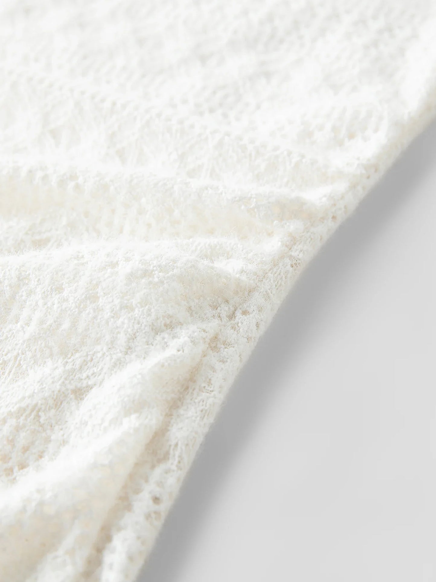 2025 Autumn Women's White Lace Crochet Knit Top Blouse Elegant Tied Front Y2K Retro Soft Pullover Sweet Off-Shoulder Shirt