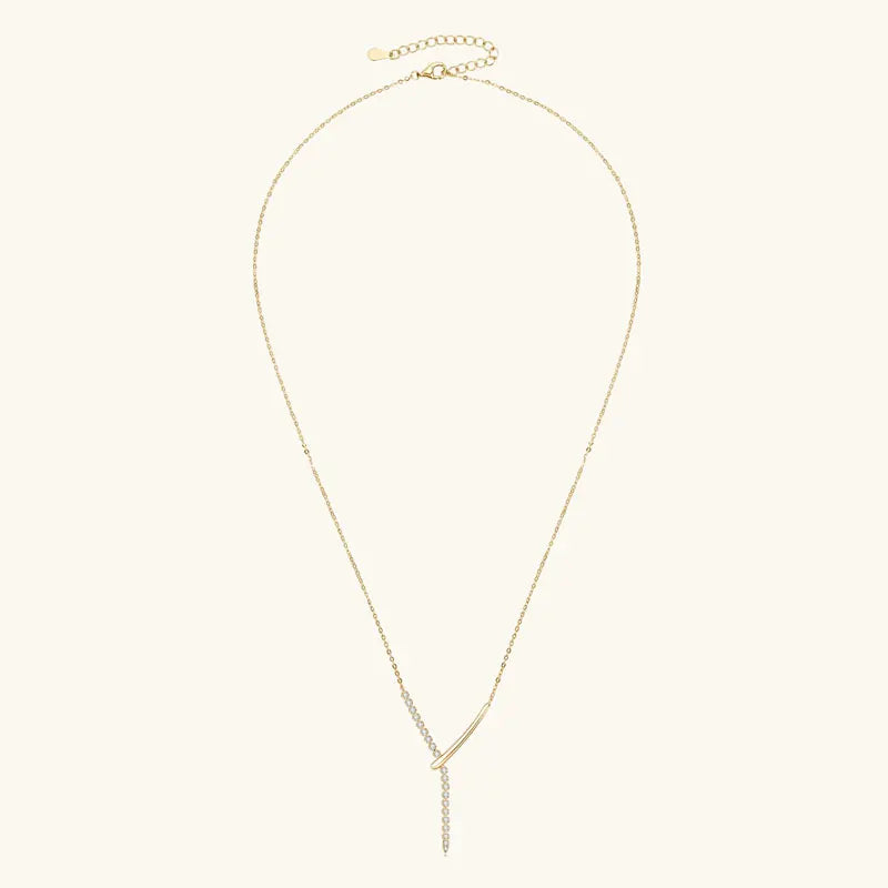 Full Round Moissanite Y-shaped Pendant Necklace for Women S925 Sterling Silver Chain Fine Jewelry Gift with Certificate