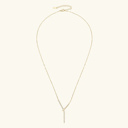 Full Round Moissanite Y-shaped Pendant Necklace for Women S925 Sterling Silver Chain Fine Jewelry Gift with Certificate