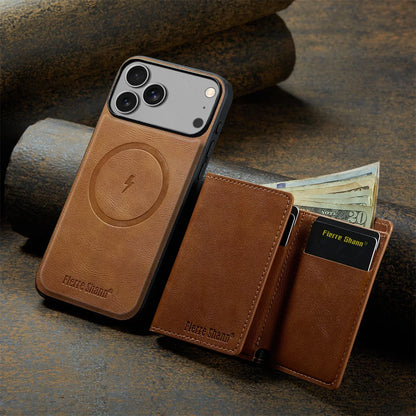 Wallet Cards Slot Leather Phone Case for IPhone 17 Air 17 Pro Max 15 16 Plus 14 13 12 11 Magnetic Magsafe Kickstand Back Cover