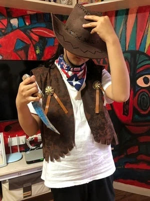 2024 Children Adult Cowboy Cosplay Costumes Halloween Party Masquerade Boy Woman Wild West Fancy Cowgirl Vest Cap Scarf Outfits