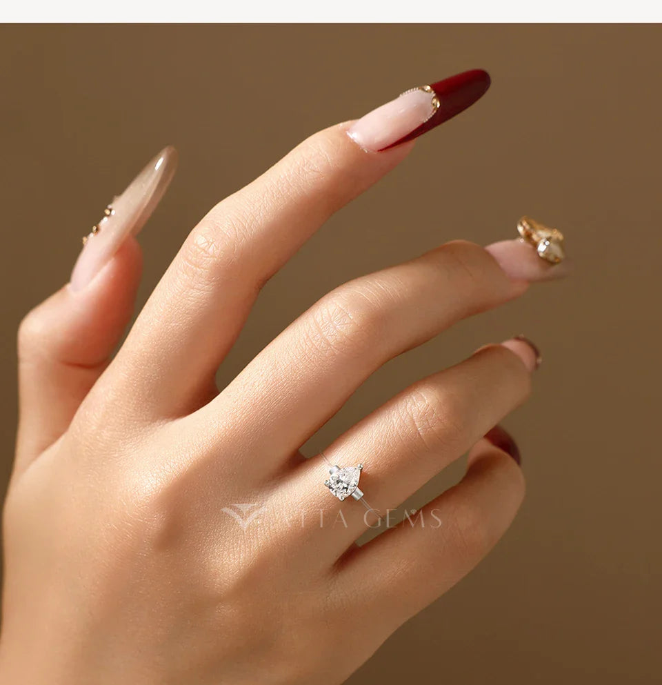 Bagues en Moissanite ATTAGEMS 0.8CT DVVS1 pour femmes, en argent sterling 925, ligne de pêche transparente créative, bague faite à la main, cadeau de bijoux