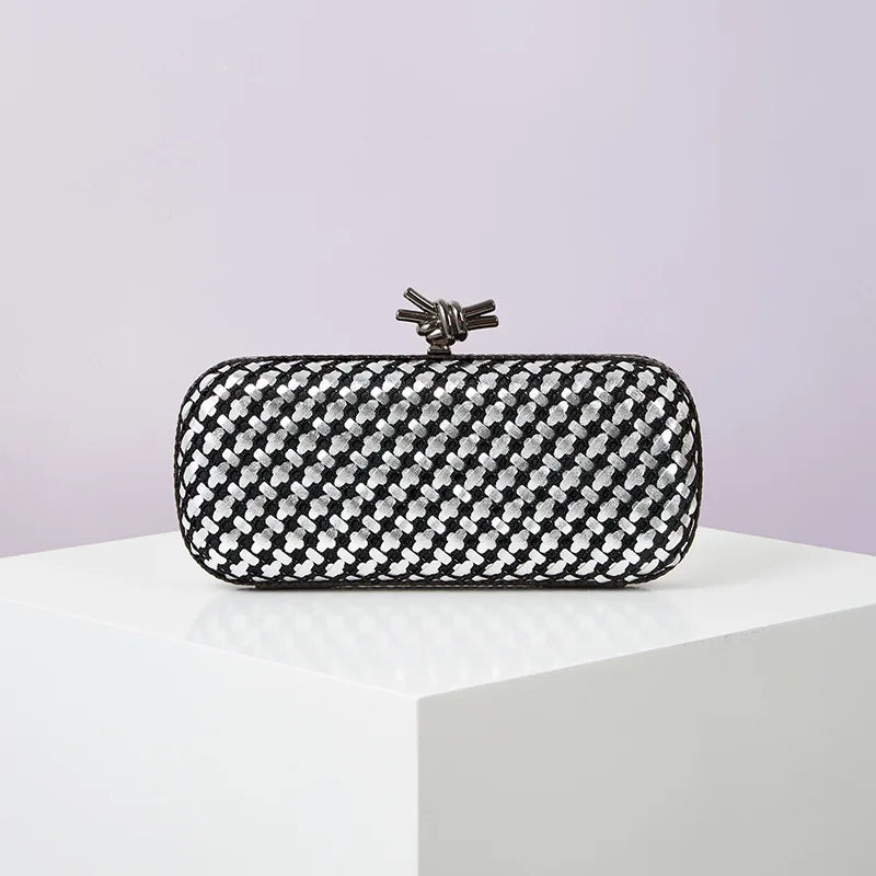 Hand Woven Clutch Purse Luxury For Women 2025 New High Grade Party Wedding Prom Mixed Colors Evening Bag Elegant Trend Chain Bag