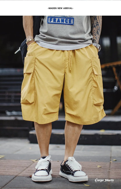 2026 New American Retro Mountain Lightweight A-line Shorts Men Big Pocket Functional Straight Leg Summer Pants Cargo Pants