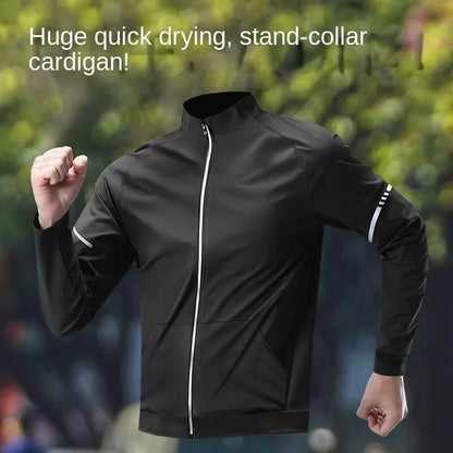 Running jacket men's autumn outdoor training jacket autumn and winter new fashion versatile zipper thin sports top outdoor marat