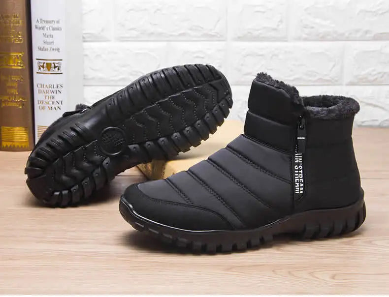Winter shoes Men's sneakers Warm Cotton Zipper Snow Ankle Boots, Autumncasual shoes  Waterproof Snow Boots free shiping shoe