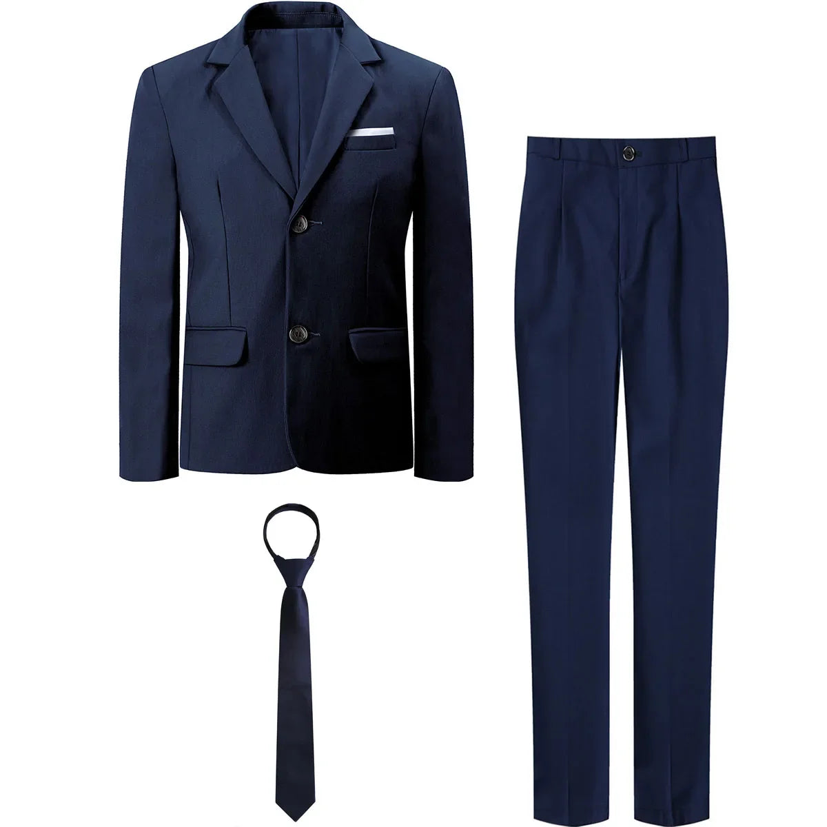 Suit for Kid Boys Wedding Formal Outfit Set Easter Gentleman Birthday Party Clothes Perform Tuxedo Pants + Blazer + Necktie 3PCS
