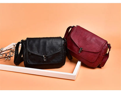 Vintage Soft Leather Femmels' Shoulder Bags Luxury Handbags Women's Packet New Designer Small Crossbody Bag 2024 Sac a Femme