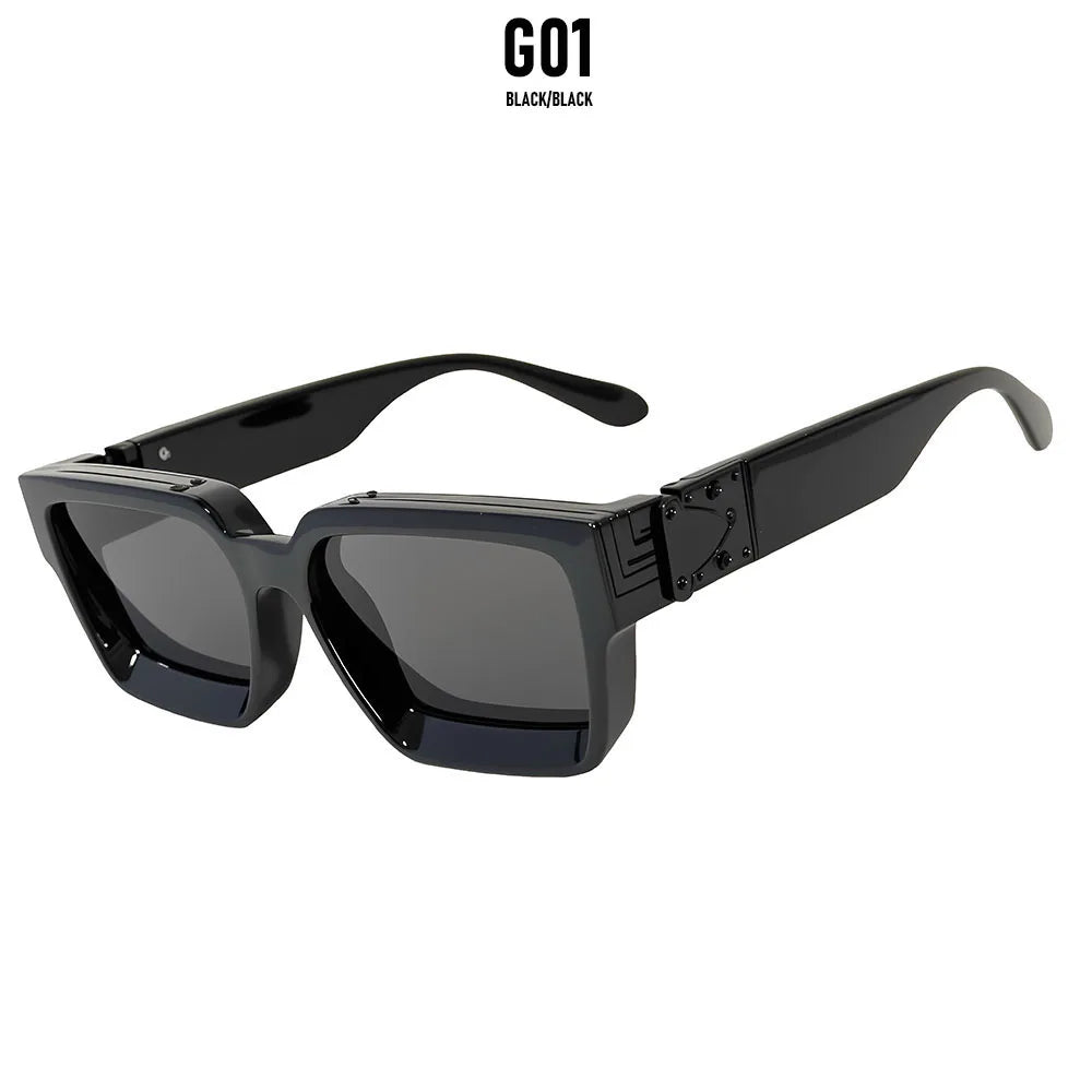 Brand Design Square Sunglass Men Vintage Retro Millionaire Sunglasses Women Thick Frame Fashion Glasses Dropshipping Gafas De So