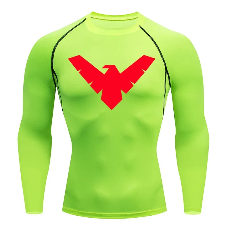 Summer Short Sleeve Compression Shirt Men Sports Top Running T Shirt Quick Dry Gym Workout Clothing Sun Protection Long Sleeve