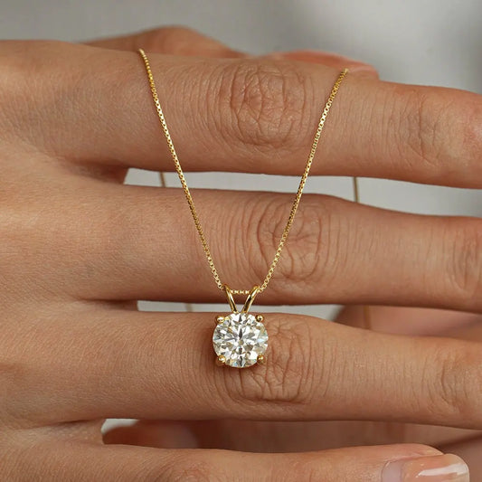 1-5 CT Moissanite Necklace Solitaire Pandent GRA Certified Dainty s925 Sterling Silver 18k Classic Necklaces for Women