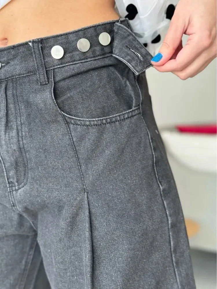 Summer Jean Shorts Women Denim High Waist Black Baggy Short Jeans Summer Pants Women's Bermuda Denim Shorts Wide Leg For Women