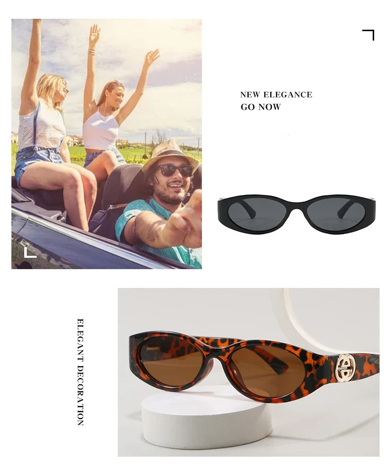 Cycling New Fashion Small Oval Sunglasses Vintage Men Women Personlity Small Frame Shades Sun Glasses Latest Popular UV400