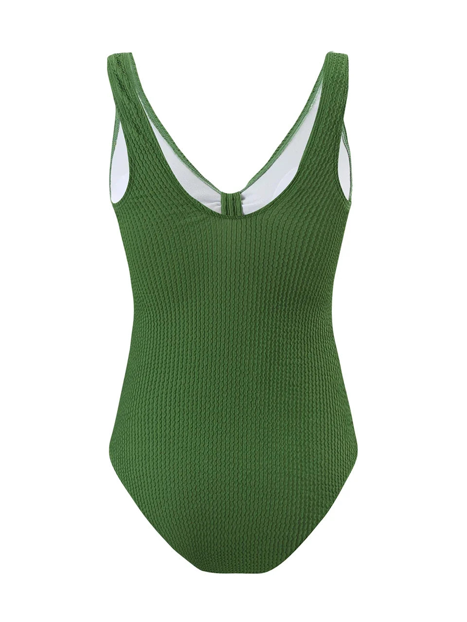 Slim V Neck Swimsuit Women 2025 New One Piece Vacation Swimwear Solid Bodysuit Female Bathers Swimming Monokini Summer Beachwear