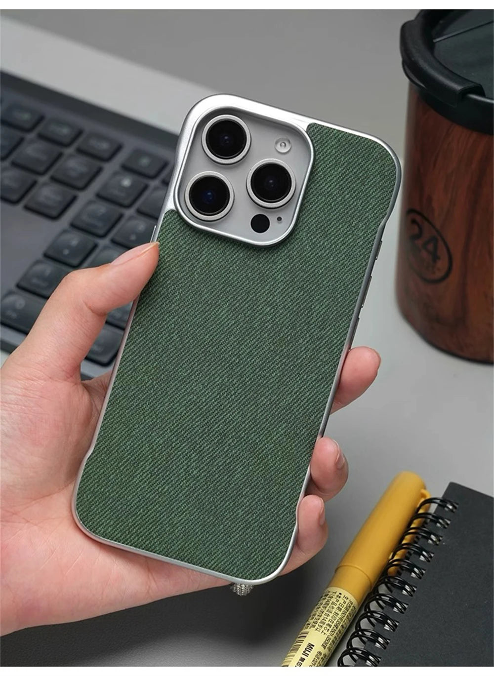 Ultra Thin Frameless Cloth Texture Magnetic Case For iPhone 17 Air 16 Pro Max 15 14 MagSafe Wireless Charge Borderless Hard Cove