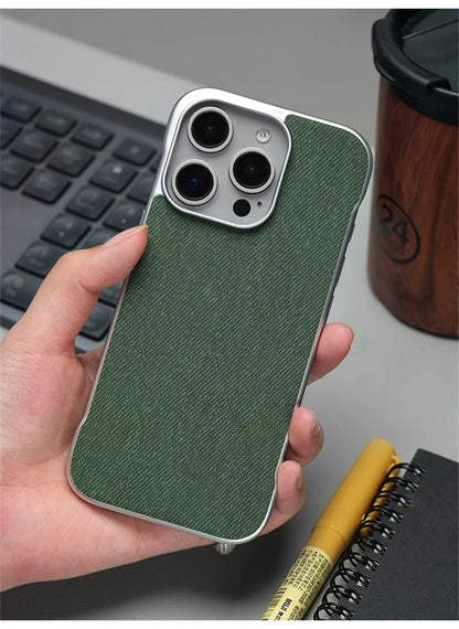 Ultra Thin Frameless Cloth Texture Magnetic Case For iPhone 17 Air 16 Pro Max 15 14 MagSafe Wireless Charge Borderless Hard Cove
