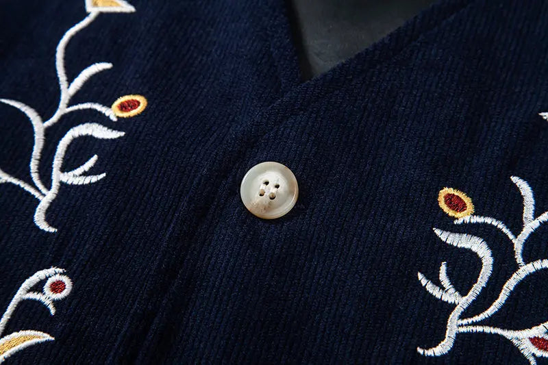 Four Seasons Suit Vest New Men's Fashion Contrast Embroidered Single Breasted Suits Waistcoat Workwear Groomsmen's Clothing