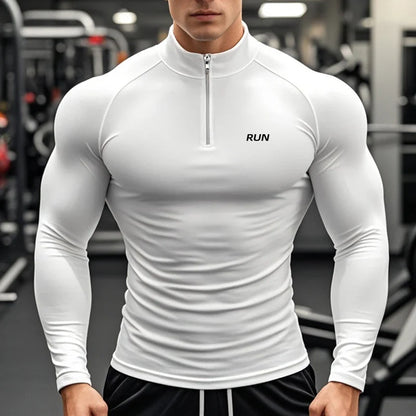 Running T-shirts Men Compression Long Sleeve Sports Polo Shirts Trainning & Exercise Gym Fitness Quick Drying Sportswear