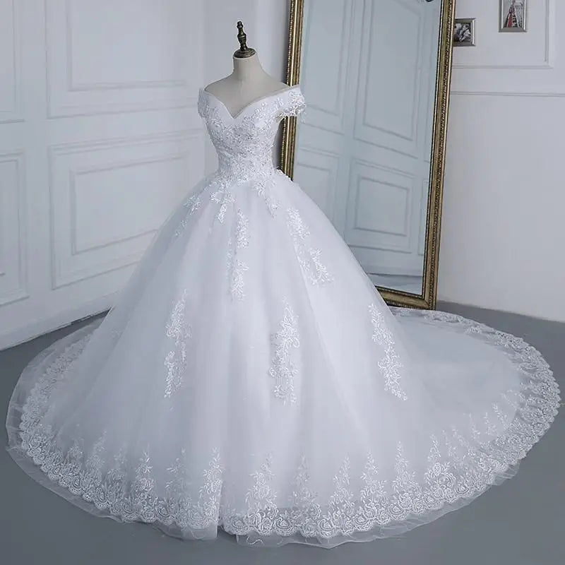 Off The Shoulder Princess Sweetheart Wedding Dress For Women Glitter Sleeveless 2025 Vintage Bride Bridal Customized