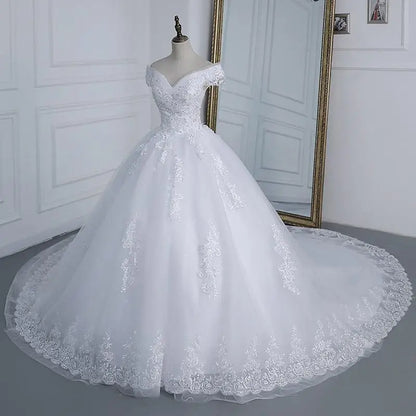 Off The Shoulder Princess Sweetheart Wedding Dress For Women Glitter Sleeveless 2025 Vintage Bride Bridal Customized