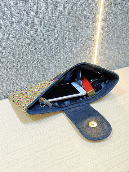 2025 Luxury Bow Design Sequin Dinner Clutches Metal Chain Shoulder Bag Wedding Reception Storage Bag Haute Banquets Evening Bags