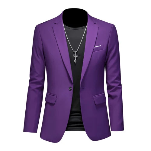 Plus Size 6XL-M Fashion Mens Solid Color Suit Jacket High Quality Business Slim Fit Casual Blazers Formal Social Wedding Tuxedo