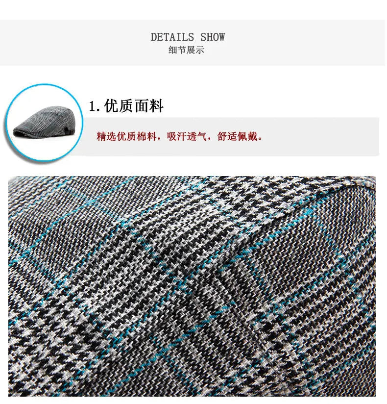 Men's Women's Beret Herringbone Flat Ivy Newsboy Hat Wool Blend Gatsby Cabbie Adjustable Cap