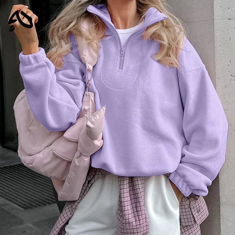 Original Pink Winter Lamb Fleece Hoodie Women Zipper Lapel Pullover флисовая кофта женская кофта женская