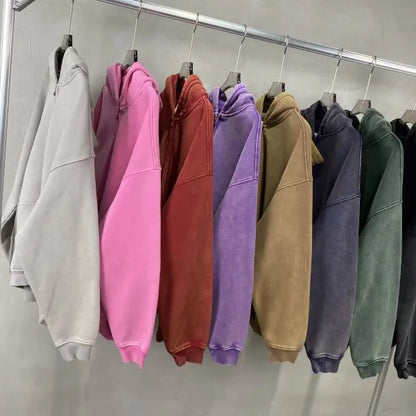 High Quality Luxury Apparel Street Wear Wholesale Euro US Size Spring Autum Full Up Zipper Washed Batik Dye Hoodie