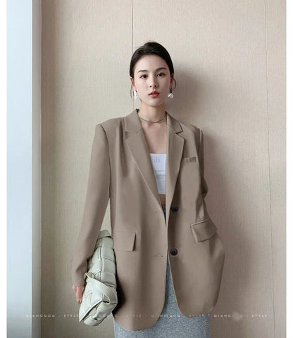 White Suit Jacket Female  2026 New Korean Version Loose Online Celebrity Casual Professional Fashion Small Suit Jacket