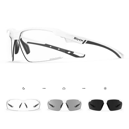 Cycling Red Blue Photochromic Glasses Outdoor Sports Running Men's Sunglasses Road MTB Bicycle Goggles Women Bike Eyewear