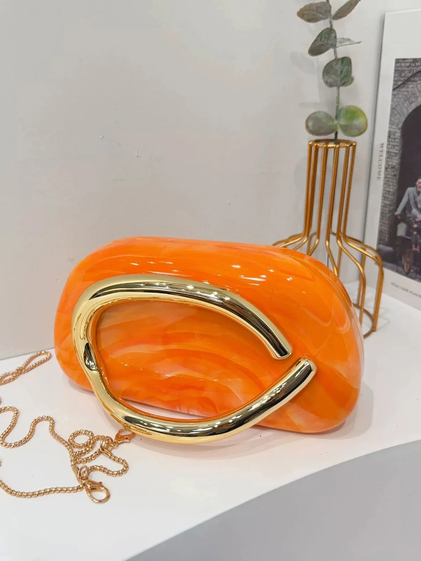 Women's Sealed Box Shaped Acrylic Clutch Fashion Dinner Wedding Party Handbag Elegant Luxury Designer Crossbody Shoulder Bag